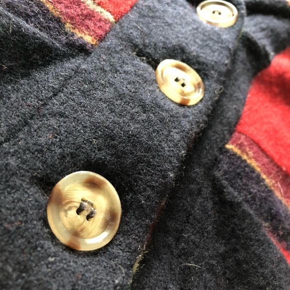 PRELOVED Handcut 100% Reclaimed Wool Knit Striped Cardigan Sweater Size L - Picture 9 of 14